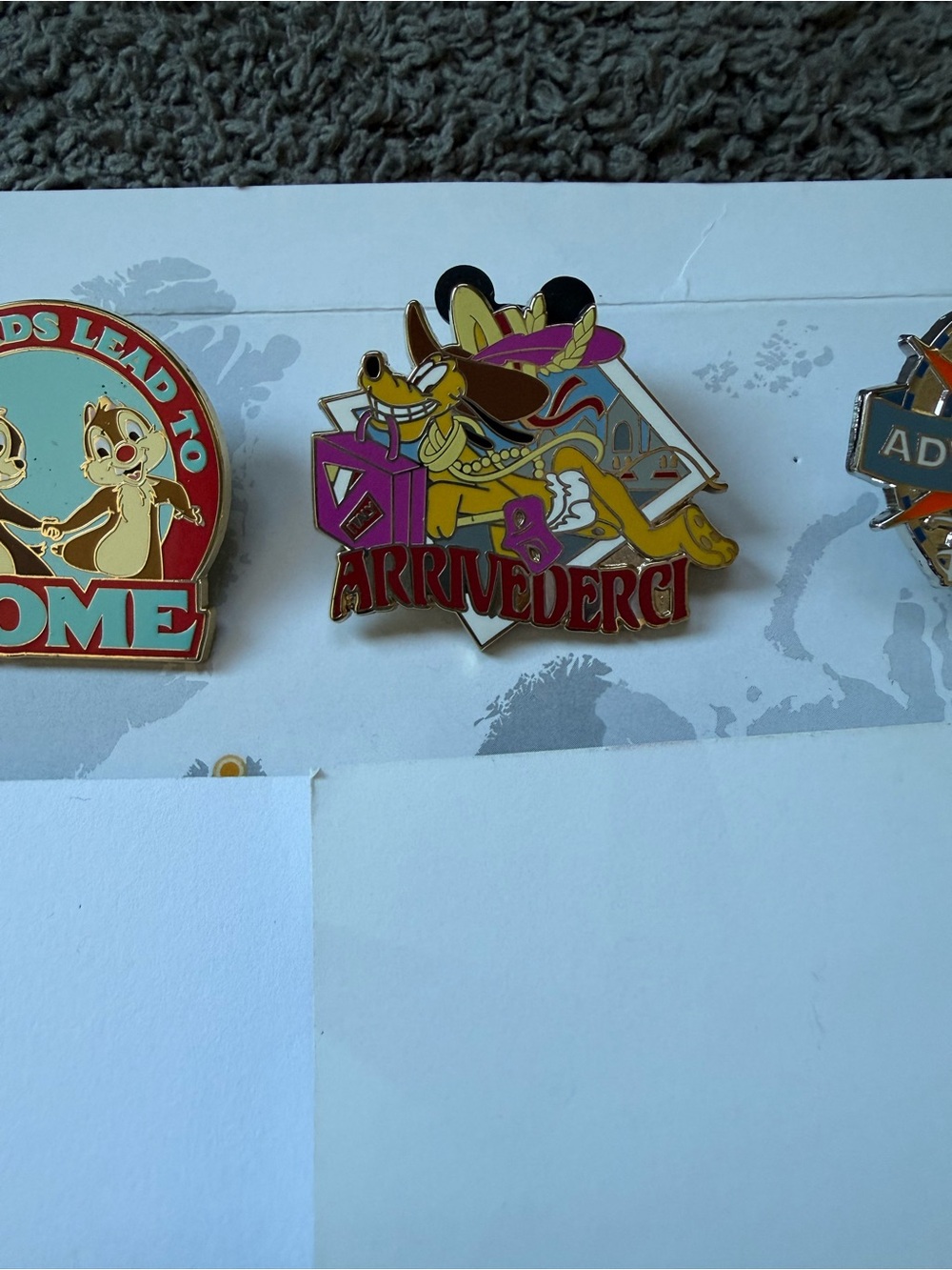 Adventures by Disney Rome Escape Pin Set 2025- Pinocchio, Chip ‘n Dale & Pluto - Picture 4 of 5